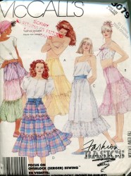 3079 ELASTIC WAIST RUFFLES SKIRTS, PETTICOATS PATTERN SM 10-12